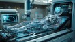 © MAK_CREATION - Digital patient lying on hospital bed with futuristic technology around him