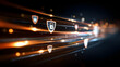 © john - a secure digital data transfer with encrypted data streams flowing between devices. Including lock icons, shields, and glowing data paths to emphasize security, cybersecurity concept