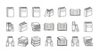 © BUDENGRMX - Minimalist book icon set in simple line art style for education and reading concepts. EPS Editable