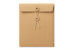 © Fly Frames - Brown paper envelope with string closure on transparent background