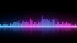 © GlitchX20 - Dynamic audio equalizer display with vibrant blue and purple neon glow.