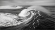 © MdKamran - Black and white ocean waves, a powerful natural phenomenon. Ocean waves crashing like spray