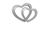 © M Zahira - Intertwined Silver Hearts 3D Render isolated on White Background for Wedding and Love Design
