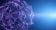 © Pixolia Stock - Purple geometric network sphere on blue gradient background abstract