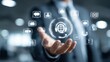 © Noxsha - Professional Interacting With Virtual Interface Highlighting Online Helpdesk, Email Assistance, And Global Customer Support