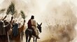 © Marco Mamdouh - Jesus Triumphal Entry into Jerusalem Palm Sunday Biblical Art Christian Faith Illustration
