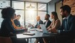 © abangaboy - Professional Diverse Business Team Meeting in Modern Office with Large Windows and Natural Light