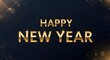 © Ica - Happy new year text in gold letters against dark blue background