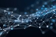 © Livinskiy - Abstract network graphic with intersecting lines and nodes against a dark background, featuring white and blue dots that symbolize connectivity and advanced technology in digital communication