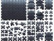 © Rozzie - Design vetorial de quebra-cabeça cinzento com peças montadas e dispersas, ideal para ilustrar conceitos de negócios e desenvolvimento.