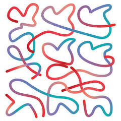  Colorful abstract lines and curves in a playful overlapping arrangement