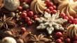 © Tatiana - christmas decorated cocoa surface close-up layout