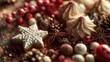 © Tatiana - christmas decorated cocoa surface close-up layout