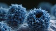 © AI Petr Images - Blue pollen grains resembling cosmic hedgehogs evoke Earth Day wonder and microscopic exploration, entwining science and nature's artistry