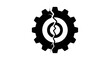 © ARSM D - Broken black gear icon symbolizing system failure, technical problem, operational malfunction, maintenance, repair, crisis, disruption, and system breakdown