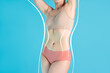 © staras - Body contouring and weight loss concept, woman with correction lines for plastic surgery