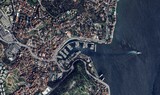 High Resolution Satellite Image of Bosphorus Strait, Istanbul, Showing Europe-Asia Divide and Maritime Traffic