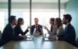 © wang - Soft of blurred business people meeting at table. Abstract blurred office interior space background. Business concept. High quality