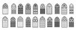 © uzair - church windows set silhouettes of gothic arches in line