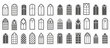 © uzair - church windows set silhouettes of gothic arches in line