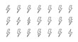© Sophia - Simple lightning bolt icon set, featuring a collection of flash symbols representing power, energy, and electricity. Modern vector pictograms and glyphs ideal for web and app design, conveying speed