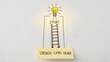 © Adi - Illustration of ladder representing effort towards a bright idea