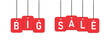 © Rehan - Big Sale Hanging Tags Banner Vector - Red Shopping Label Promotion and Discount Design