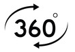 © Ayyam - 360 Degree Rotation Icon Vector Showing Complete Circular View and Full Turn Symbol