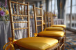 © Jack - Wedding or party chairs with yellow decorative band.