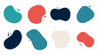 © Manon - Ensemble de formes abstraites colorées - Éléments géométriques arrondis aux couleurs hivernales et festives - Formes fluides, et dynamiques - Collection de bulles aux formes simples et douces