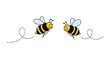 © Earlene - Two cheerful cartoon bees with dotted flight paths, flying towards each other, embodying friendship, teamwork, and the buzz of nature in a playful design.