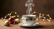 © Abdullah - Cup of tea with light string and christmas baubles