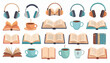 © HOT PLACE - Muted Cozy Flat Icons of Leisure Activities Set