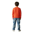 © ALIP STOCK - Boy in orange sweater and jeans standing isolated on transparent background