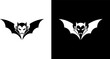 © Dhani - Logo Vampire Bat Silhouette Icon Set Black and White Design for Halloween Concepts