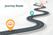 © Alhamdulillah. - Journey Route infographic with a winding 3D road and colorful map pin milestones. A business roadmap concept for strategy, planning, and project development. Generative Ai.