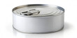 © Roman - A metal can features a simple pull-tab lid, set against a clean white background. The design is minimal, showcasing the can's smooth surface and metallic finish