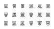 © gudangPIXEL - A grid of 18 stylized bear icons, each with a unique outfit or accessory. The bears are rendered in a minimalist, flat design with a limited color palette