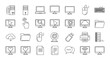 © Lyka - Collection of computer and monitor related line icons, including cursor and pointer outline signs, perfect for graphic and web design, apps, adverts, and various cards. This vector set offers a