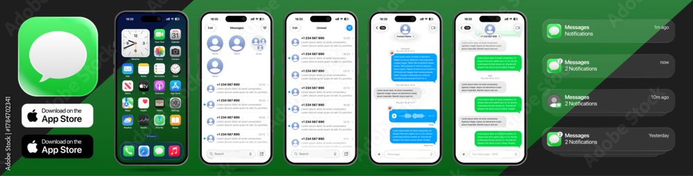 iPhone Messages app 2026 UI update with iOS 26 Liquid Glass design ...