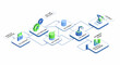 © Martaka - Isometric Visualization Of Automated Data Flow In Modern Systems
