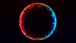 © Vooper - Glowing circular gradient of blue, red, and orange colors forming a vibrant abstract ring of plasma energy on a dark background.