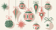 © amirhamzaaa - Retro Christmas Ornaments Mid Century Modern Holiday Decorations.