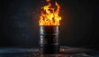 © ruangrit19 - Metal Barrel Ablaze A Fiery Display of Energy and Heat for Industrial Concepts and Environmental Concerns.