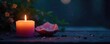 © Chanchai - Serene candlelight illuminates crystals and spiritual objects during a calming nighttime meditation session Perfect for relaxation, mindfulness, and spiritual wellness themes , healing, self-care