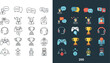 © Saeeda - Collection of gaming and communication icons representing online interaction and competition
