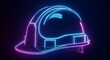 © Nida Daniyal - Digital Safety Helmet in Luminous Neon Glow – Modern Engineering and Construction Concept