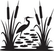 © rojigraphic - Black silhouette of diverse natural ecosystems and water bodies representing global conservation and environmental awareness for world wetlands day