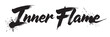 © Sophia - Bold black brushstroke typography of the words 'inner flame' with artistic splatters accentuating the text.