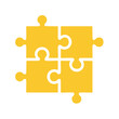 © FryArt - Connected Yellow Puzzle Pieces Completing a Square Shape Concept
